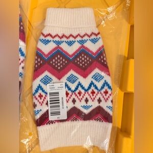 Ann Taylor Festive Knit Dog Sweater - Red, Blue, White